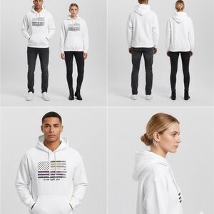 HOWITZER WOMENS NO ONE FIGHTS ALONE WHITE HOODIE  NWOT